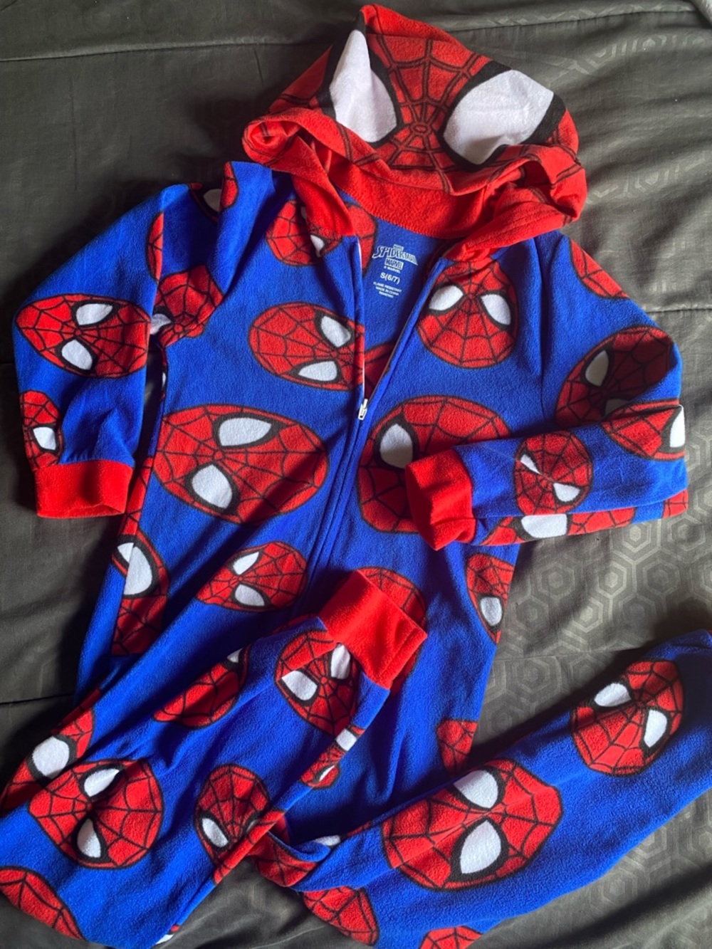 Kids Spider-Man Hooded Fleece zip up Onesie